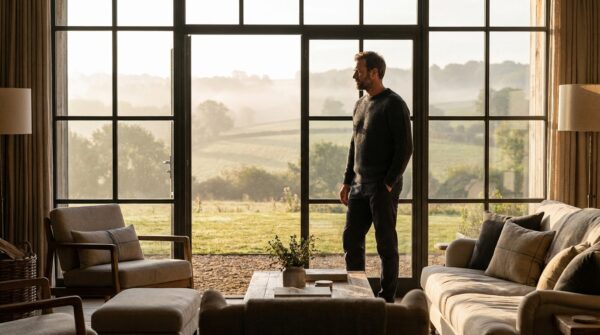 גבר מביט מהחלון, מסמל תקווה והתמודדות עם בעיות פוריות