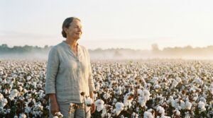 אישה מחייכת בשלווה, סמל לתחושת רעננות וביטחון עצמי לאחר טיפול בריח רע מהנרתיק.