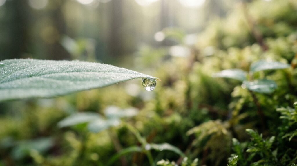 אישה מחזיקה עלה עדין המסמל את האיזון העדין של הפלורה הווגינלית
